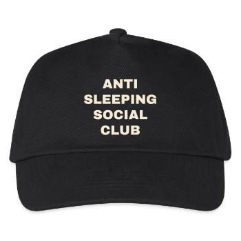 Anti Sleeping Social Club - Nachteule Nachtmensch - Kinder Basecap - Schwarz - Vorne