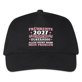 Frührente 2027 Kollegin Altersteilzeit Geschenk - Kinder Basecap - Schwarz - Vorne
