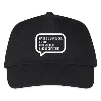 Reboot Spruch im Sprechblasen-Design - Kinder Basecap - Schwarz - Vorne