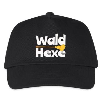 Wald Hexe Besen Natur Hexerei Fantasy Design - Kinder Basecap - Schwarz - Vorne