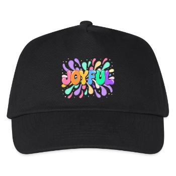 Lettrage Joyeux en éclats colorés - Casquette de baseball Enfant - noir - Devant