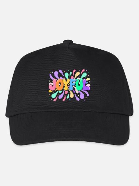 Happy Lettering in bunten Splittern - Kinder Basecap - Schwarz