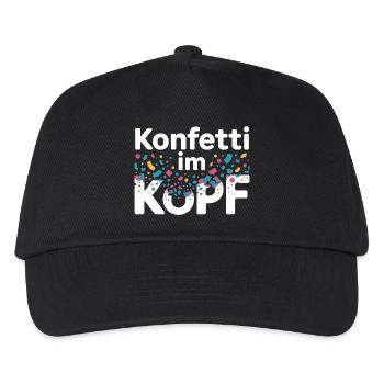 Konfetti Im Kopf Karneval Fasching Alaaf Kostüm - Kinder Basecap - Schwarz - Vorne