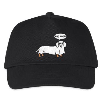Dackel Boo Wuff – Geisterlustiger Halloween-Hund - Kinder Basecap - Schwarz - Vorne