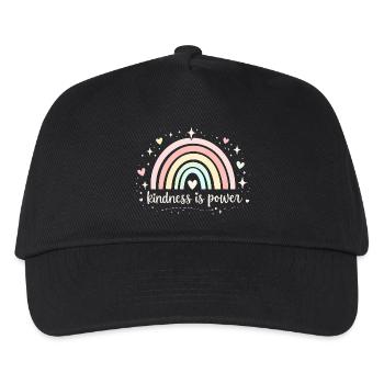 Freundlichkeit ist Macht – inspirierende Sozialarbeiterin – Geschenk - Kinder Basecap - Schwarz - Vorne