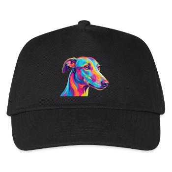 Aquarell Windhund Bunte Windhund-Kunst - Kinder Basecap - Schwarz - Vorne