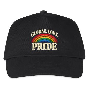 Global Love Pride Rainbow Tri-blend T-Shirt - Kids’ Baseball Cap - black - Front