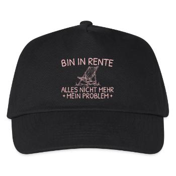 Rente Liegestuhl Abschiedsgeschenk Kollegin - Kinder Basecap - Schwarz - Vorne