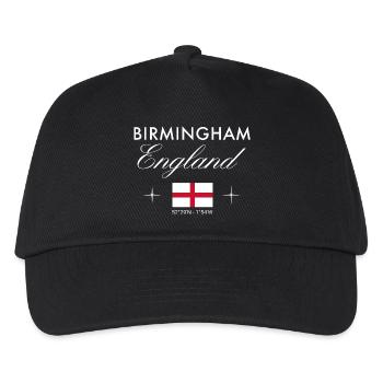 Birmingham England Koordinaten Reise Souvenir - Kinder Basecap - Schwarz - Vorne
