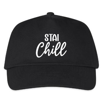 Stay Chill Handgeschriebenes Skript - Kinder Basecap - Schwarz - Vorne