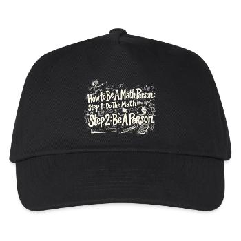 Wie man ein Mathe-Mensch wird Lustiger Cartoon-Mathelehrer - Kinder Basecap - Schwarz - Vorne