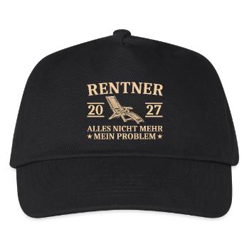 Rentner 2027 Liegestuhl Abschiedsgeschenk Rente - Kinder Basecap - Schwarz - Vorne