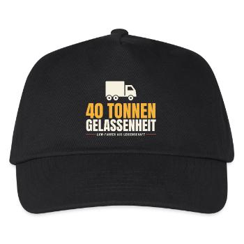 40 Tonnen Gelassenheit Lkw Fahrer Trucker - Kinder Basecap - Schwarz - Vorne