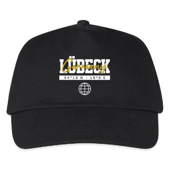 Lübeck Deutschland Koordinaten Reise Souvenir - Kinder Basecap - Schwarz - Vorne