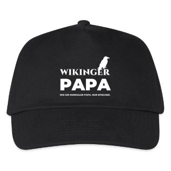 Wikinger Papa – Geschenk Vatertag Geburtstag - Kinder Basecap - Schwarz - Vorne