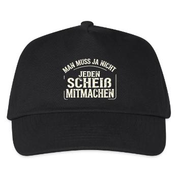 Lustiger Spruch Nein Man muss ja nicht  - Kinder Basecap - Schwarz - Vorne