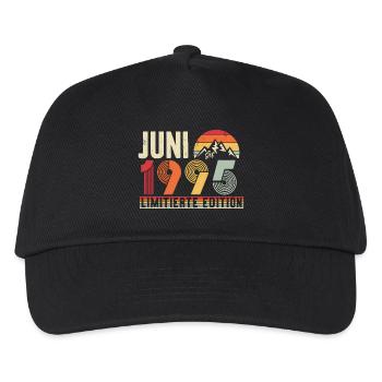 Juni 1995 Limitierte Edition Vintage Retro 1995  - Kinder Basecap - Schwarz - Vorne