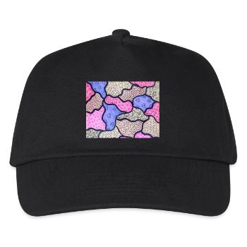 Rosa und lila Mosaik - Kinder Basecap - Schwarz - Vorne