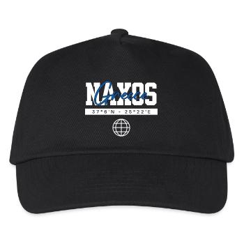 Naxos Griechenland Koordinaten Reise Souvenir - Kinder Basecap - Schwarz - Vorne