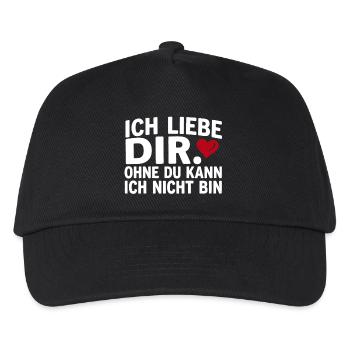 Liebe lustiger Spruch Ich liebe Dir  - Kinder Basecap - Schwarz - Vorne