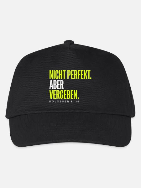 Nicht perfekt. Vergeben. – Christlicher Spruch - Kinder Basecap - Schwarz