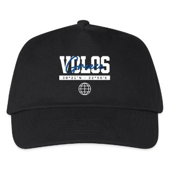 Volos Griechenland Koordinaten Reise Souvenir - Kinder Basecap - Schwarz - Vorne