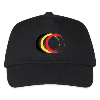 Circle brush Belgium flag flag design colors - Kids’ Baseball Cap - black - Front