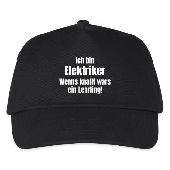 Elektriker - Kinder Basecap - Schwarz - Vorne