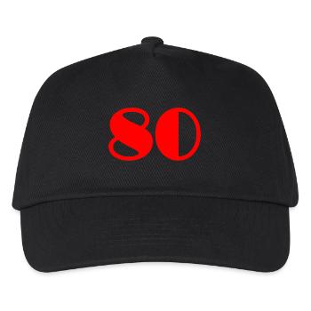 80 YEARS. 80TH ANNIVERSARY. BIRTHDAY 80 YEARS. 80 - Kids’ Baseball Cap - black - Front