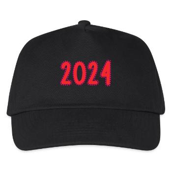 2024. JAHR. ALLES GUTE ZUM NEUEN JAHR. SILVESTER - Kinder Basecap - Schwarz - Vorne