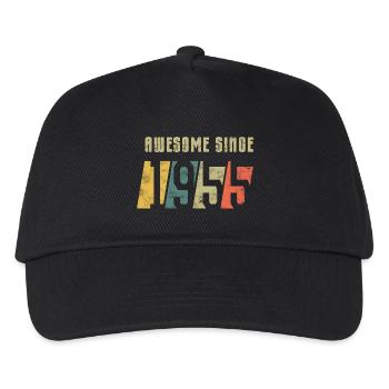 70th birthday born in 1955 - Kids’ Baseball Cap - black - Front
