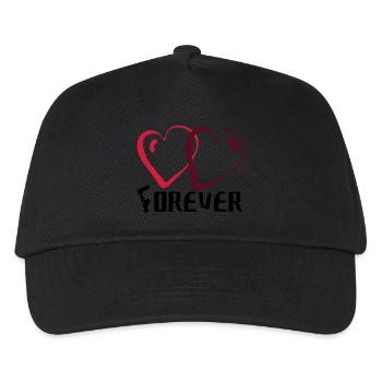 Herzen - Kinder Basecap - Schwarz - Vorne