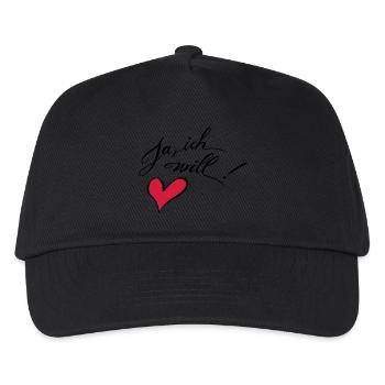 Ja, ich will! - Kinder Basecap - Schwarz - Vorne