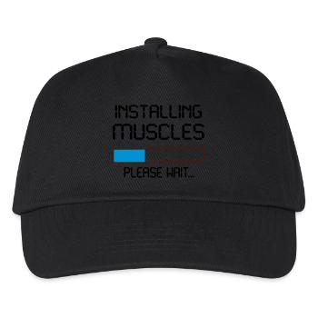 installing muscles - Kids’ Baseball Cap - black - Front