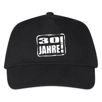 30 Jahre alt Geburtstag sticker Aufkleber 30. - Kinder Basecap - Schwarz - Vorne