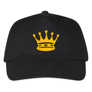 gelbe Krone - Kinder Basecap - Schwarz - Vorne