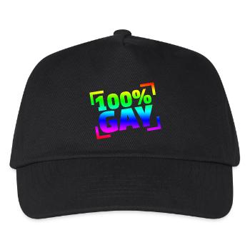 100 Gay / CSD - Kinder Basecap - Schwarz - Vorne