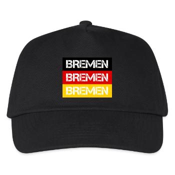 STADT BREMEN, DEUTSCHLAND - Kinder Basecap - Schwarz - Vorne