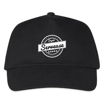 Super serveuse - blanc - Casquette de baseball Enfant - noir - Devant