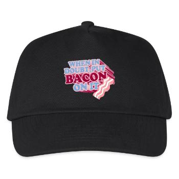 When in doubt, put BACON on it - Kids’ Baseball Cap - black - Front