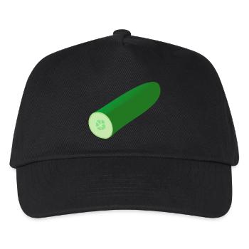 gurken cucumber cucumbers veggie gemuese vegetable - Kinder Basecap - Schwarz - Vorne