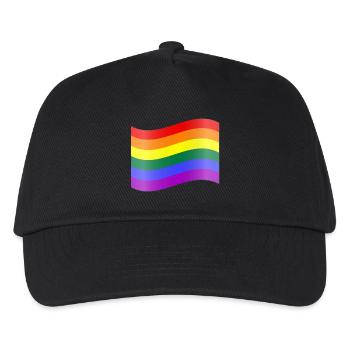 Regenbogen-Flagge - Kinder Basecap - Schwarz - Vorne
