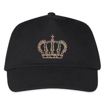 crown crown king king castle castle tower burg1 - Kids’ Baseball Cap - black - Front