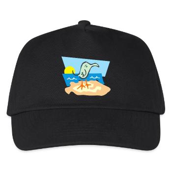 beach strand summer sommer vacation urlaub45 - Kinder Basecap - Schwarz - Vorne