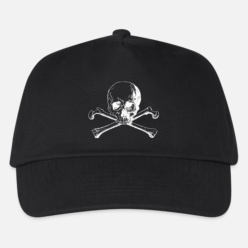 Totenkopf mit Knochenkreuz - Kinder Basecap - Schwarz