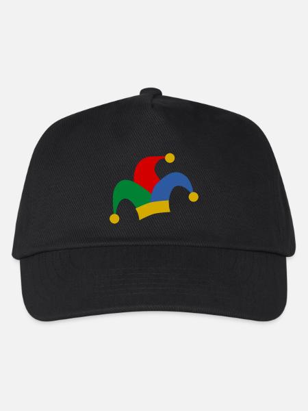 clown harlekin hofnarr kasper komiker narr witzbol - Kinder Basecap - Schwarz