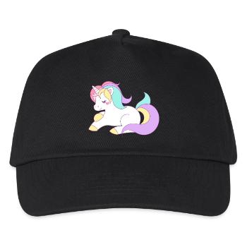 Einhorn - Kinder Basecap - Schwarz - Vorne