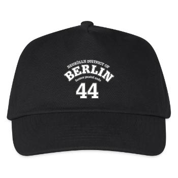 Neukölln Berlin 44 weisser Druck - Kinder Basecap - Schwarz - Vorne