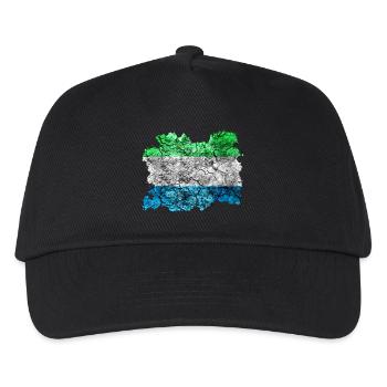 Sierra Leone Vintage Flagge - Kinder Basecap - Schwarz - Vorne