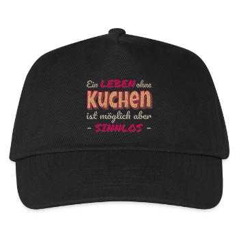 Ein Leben ohne Kuchen ist sinnlos Geschenk - Kinder Basecap - Schwarz - Vorne
